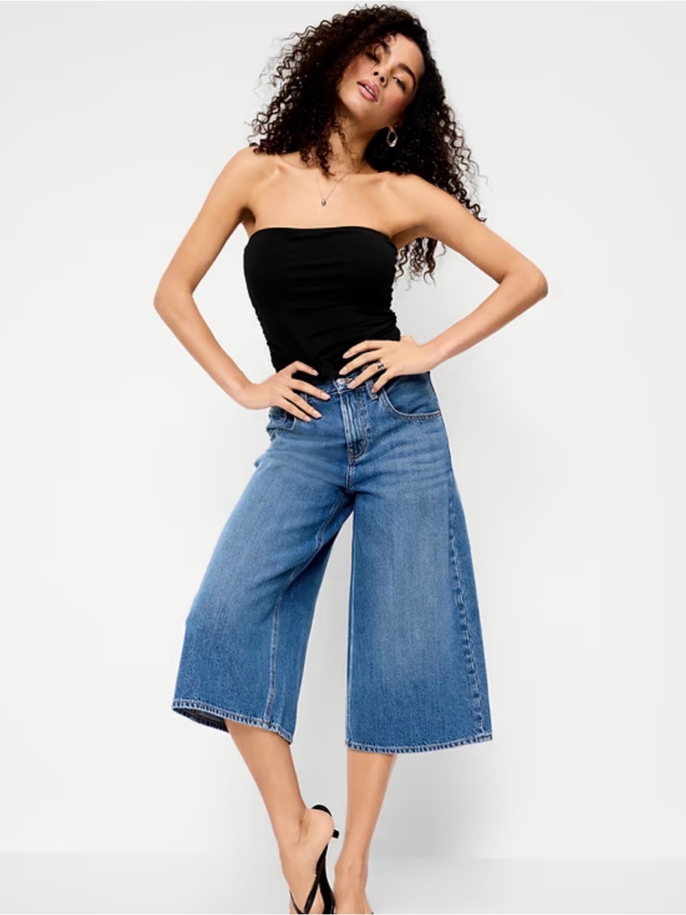 Old Navy Black Strapless Crop Top